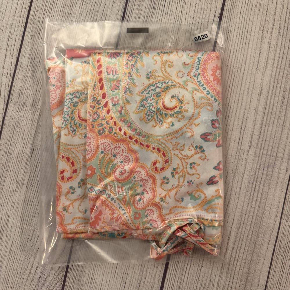 Lauren Ralph Lauren Sleepwear Paisley Satin Cami Nightgown XL Strappy Lingerie - Picture 8 of 8